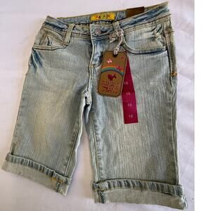 Zana Di Jean Shorts girl's size 10 NWT roll cuff stretch lt fairground Vintage